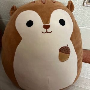 Squishmallow 16” Sawyer the Brown Squirrel with Acorn